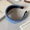 Faixa de Cabelo Larga de Lã Estilo Coreano, Elegante e Sofisticada, Presilha Versátil para Sair, Faixa de Esponja de Cor Pura de Alta Qualidade para Mulheres