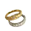 Estilo Popular Libro Rojo Estilo Vintage Anillo de Espiga de Trigo con Diamantes Brillantes Anillo de Banda Ancha de Espiga de Trigo Retro Vintage para Mujer Acabado Cepillado