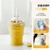 Taza Portátil Plegable para Bolas de Hielo Transfronteriza, Taza con Popote de Silicona de Grado Alimenticio para Bolas de Hielo Grandes Caseras, Taza de Agua para Viaje, Modelo Nuevo Creativo