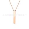 Suministrado Directamente del Fabricante, Collar Colgante de Barra Larga Tridimensional de Acero Inoxidable 304 Llavero de Columna Cuadrada, Exclusivamente para Ventas Transfronterizas