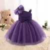 Vestido para Menina, Vestido de Passarela Princesa com Lantejoulas, Novo Estilo Saia de Tule Fofa para Bebê Menina, Vestido Infantil com Laço para Um Ano