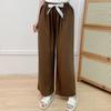 Pantalones de Pijama de Lino de Algodón para Mujer Verano Color Sólido Caramelo Pantalones de Pierna Ancha Delgados Antimosquitos Pantalones para Casa Talla Extra Sueltos para Exterior