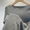 Camiseta Básica de Lana 100% Ultra Fina Hilo Yangzi Shimadzu Calibre 18 Sin Costuras Manga Corta Cuello Redondo para Mujer