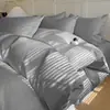 Conjunto de cama de quatro peças em seda gelada lavável para o verão, conjunto de cama de três peças para dormitório, não Tencel, capa modelo novo 2026