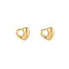 Pendientes de amor huecos de acero inoxidable europeos y americanos, personalidad femenina, pendientes de metal con forma de corazón de temperamento simple retro para mujer