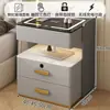Mueble Modelo Nuevo 2026 Mesita de Noche Inteligente para Dormitorio con Carga Inalámbrica, Cerradura de Huella Dactilar, Gabinete de Almacenamiento para Mesita de Noche con Cerradura de Contraseña