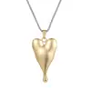 Collar Largo Colgante de Corazón Dorado Mate Transfronterizo Terciopelo Coreano para Mujer Retro Simple en Forma de Corazón Versátil Venta al por Mayor
