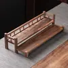 Estante de Almacenamiento para Juego de Té de Madera de Nogal, Organizador de Tazas de Té, Estante de Múltiples Compartimentos de Dos Niveles, Tres Niveles, Estante de Exhibición de Escritorio para Teteras de Arcilla Púrpura