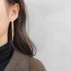 Minimalismo Versátil Brincos de Tassel Longo Temperamento Feminino Corrente de Metal Estilo Retrô Europeu e Americano Brincos Versáteis