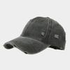 Boné de Baseball Rasgado com Acabamento Desgastado e Logo Personalizado, Estilo Transfronteiriço, Bordas Desfiadas, Acabamento Lavado, Proteção Solar, Texto Impresso, Viseira, Boné Viseira para Proteção Solar