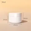 Tarro de Crema Blanco Mate de Doble Capa 5/10/30/50ml Contenedor de Crema Facial Limpiadora Plástico PP Tarro Rellenable Cosmético