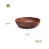 Tigela de Madeira Fundo Plano Estilo Japonês, Tigela de Madeira Maciça de Acácia, Bacia de Madeira Grande, Tigela de Arroz de Madeira, Tigela para Misturar Massa, Tigela para Salada de Frutas