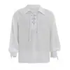Amazon Wish Ropa Medieval Retro para Hombre Color Sólido Solapa Correa Manga Larga Camisa de Civil para Jugar