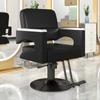Barbearia Cadeira de Barbeiro Salão de Cabeleireiro Cadeira de Beleza Elevável Giratória Frete Grátis Apoio de Braço em Aço Inoxidável Cadeira de Corte de Cabelo
