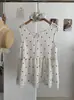KEKEZOON Camiseta sin mangas de cuello en V con rayas verticales de lunares Nueva Blusa Babydoll Adelgazante con Diadema 8111