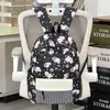 Azul Leite com Estampa Integral de Pequeno Xadrez de Cordeiro, Mochila com Design em Camadas, Estilo de Verão Refrescante e Doce, Perfeita para Passeios de Estudantes