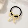 Elástico de Cabelo Minimalista com Laço de Metal, Elástico de Alta Qualidade e Durável, Acessório de Cabelo Novo Estilo