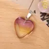 Colgante de Cristal Popular Transfronterizo Corazón de Amor Accesorios para Joyería DIY Collar de Corazón de Vidrio de Colores Colgante de Llave