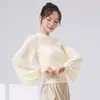 Blusa de Manga Lanterna Dança Clássica 2026 Novo Traje de Dança Roupa de Prática de Movimento Corporal Roupa de Performance para o Festival da Primavera Tecido de Rede Dança Chinesa