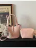 Conjunto de Bolsas Retrô Transfronteiriças, Nova Bolsa Transversal Simples Estilo Coreano, Bolsa Saco de Duas Peças, Bolsa de Ombro Versátil
