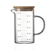 Vaso de Vidrio Resistente al Calor Personalizable con Taza Graduada, Matraz Medidor de Gran Capacidad, Vaso de Vidrio de una Sola Capa para Hornear en la Cocina y Uso Profesional