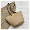 Bolso de mano de paja grande, simple y elegante, para mujer, bolso de playa personalizado estilo vacacional, bolso de hombro tejido