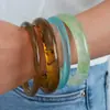 Conjunto de Pulseiras Populares de Resina Transfronteiriças, Design de Nicho, Pulseira Estilo Europeu e Americano, Sensação de Alto Padrão, Estilo Minimalista, Pulseira que Não Desbota