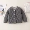 Chaqueta Gruesa de Algodón con Lana de Seda Uniforme Escolar Esencial Top Cálido para Niños Abrigo Acolchado de Tres Capas para Otoño e Invierno