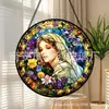 Niña de Temporada de Flores Transfronteriza Colgante de Vidrio de Color Adorno Colgante de Vidrio para el Hogar Decoración de Ventana Atrapasol de Jardín