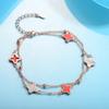 Pulsera de Plata S925 Trébol de Cuatro Hojas Cinco Flores Doble Capa para Mujer Moda Pulsera de Malaquita de Gama Alta Regalo de Tanabata para Novia