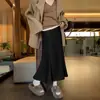 Saia extremamente estilosa para mulheres petite, novo modelo outono/inverno 2025, saia longa de lã branca bodycon estilo sereia, corpo em acetato