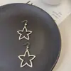 Pendientes de Estrella Geométrica de Cinco Puntas Super Brillantes con Diamantes Estilo Coreano Moda Elegante Nicho Lujo Ligero Sentido de Gama Alta Accesorios Explosivos para Orejas para Mujeres