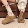 Mules Elegantes de Salto Grosso e Bico Fechado 2026 Outono Novo Estilo Fivela de Cinto Slip-On Mules Preguiçosas Mules Femininas