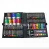 Caixa de presente personalizada de fábrica com 168 peças de bastão de pintura a óleo de giz de cera, conjunto portátil de caneta aquarela para pintura de aprendizado infantil
