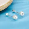 Nuevos Pendientes de Flor y Perla Estilo Nuevo con Cierre de Rosca, Modernos y Versátiles, Dulces y Delicados, Pequeños y Exquisitos para el Uso Diario, Accesorios para Orejas de Mujer