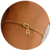 Pulsera Popular de Diseño Simple de 26 Letras de Doble Capa Europea y Americana de Amazon, Pulsera Elegante de Moda y Versátil para Mujeres