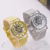 Reloj de cuarzo hueco transparente al por mayor personalizado reloj de cuarzo hueco de moda casual esfera de tres manecillas simple Reloj Reloj de regalo