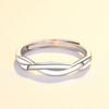 Anillo de Pareja de Plata Esterlina S925 Diseño Nicho Ins Nácar Blanco Anillo de Par Abierto Regalo de San Valentín