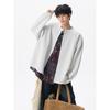 Sudadera con Cuello Redondo Bloque de Color para Hombre 2025 Nuevo Cárdigan Top Casual Diseño Conjunto de Dos Piezas Sudadera Oversize Retro para Hombre