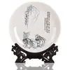 Louça de Cerâmica Jingdezhen Prato Flor de Ameixa Orquídea Bambu Crisântemo Prato Decorativo Prato de Relógio Prato de Apreciação Ornamentos de Entrada de Hotel/Casa Novo Chinês