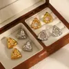 Pendientes Vintage de Acero Inoxidable Martillo de Lava Triángulo para Mujer Simples Combinan con Todo de Alta Gama Oro de 18k Pendientes que no se Desvanecen
