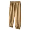 Pantalones tipo bloomers florales adelgazantes de moda Otoño para talla grande de más de 100 kg, Pantalones casuales tipo linterna cropped 0994
