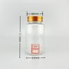 Botella de plástico de boca ancha de 100 ml, transparente, con tapa dorada, para tabletas, cápsulas de PET, tabletas de calcio, transparente, sólida, para uso sanitario.