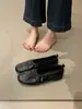 Sapatilhas femininas minimalistas plissadas, de calçar, bico redondo, rasteiras, sapatos de avó, sapatos rasos de sola macia para primavera/outono 2026