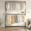 Arara de Roupas de Camada Dupla, Cabideiro, Cabides, Arara de Roupas Simples para Quarto de Casa, Economizador de Espaço, Varal de Roupas