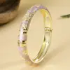 Estilo Chino Regalo de Viaje Pulsera Colorida de Esmalte con Apertura de Resorte Peonía Cloisonné Pulsera de Esmalte Vintage para Mujer