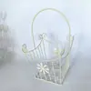 Cesta de Frutas de Casamento de Ferro Ins Estilo Japonês e Coreano Cesta de Flores Criativa Cesta de Armazenamento de Lanches de Frutas Armazenamento de Metal de Mesa Doméstico