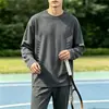 [Envio Rápido] Camiseta Masculina de Manga Longa, Roupa Íntima Masculina de Outono, Corte Amplo, Camada Base Elástica, Camiseta Masculina Estampada