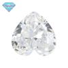 Gema Hua Gang 9A corte flor de gelo em formato de coração Diamante de alto carbono Zircônia Branca pedra bruta superfície do anel Pedra Principal