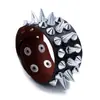 Accesorios Nuevos Europeos y Americanos de Moda, Pulseras de Cuero Exageradas, Suministro Transfronterizo, Pulseras de Cuero Sintético con Púas Punk de Moda